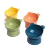 Comedero para Gatos Estilo Ins con Forma de Cara de Oso, Boca Inclinada y Patas Altas, Comedero para Gatos que Protege el Cuello, Comedero para Mascotas Antiderrames y Antisalpicaduras