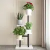 Estante para flores sala de estar de pie balcón estante de almacenamiento maceta simple moderno de hierro estante para flores interior multicapa carne Nuevo