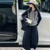 Conjunto de Sudadera con Capucha de Punto y Pantalones de Pierna Ancha para Niñas, Nuevo Llegado Primavera y Otoño, Conjunto Casual de Moda de Dos Piezas para Niños Medianos y Grandes, Atuendo de Moda