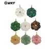 WT-JP522 Colgante Exquisito de Flor de Ojo de Tigre Blanco Ópalo Colorido con Accesorios Incrustados de Circonita de Color