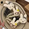 Presilha de Cabelo Grande Desenho Animado Pato Bico de Pato Miffy Coelho com Padrão Floral Café com Leite, Novo Acessório de Cabelo Fofo para Outono/Inverno para Franja e Penteados