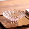 Plato Pequeño de Vidrio Estilo Japonés con Patrón Martillado Flor de Cerezo, Plato Pequeño para Salsa, Plato para Vinagre, Plato para Salsa para Hot Pot, Plato Hondo Grande
