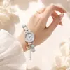 Reloj de pulsera de mariposa dulce y lindo para niñas, reloj de pulsera tejido DIY de alta estética, adecuado para exámenes en secundaria y preparatoria