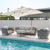 Sofá de Jardín para Exteriores, Tejido de Cuerda Impermeable para Patio, Terraza, Villa, Muebles de Ratán para Aire Libre