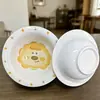 Novo prato de cerâmica esmaltada com desenho animado de 4,5 polegadas, fofo, para sobremesa, para uso doméstico, alto valor estético, popular online