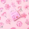 Serie Rosa Fresca y Sencilla Pegatinas Florales Autoadhesivas Material para Decoración DIY de Diario Pegatinas de Flores Pequeñas para Niños