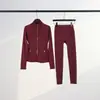Conjunto de 9 Peças Dourado Jaqueta Lu Define Roupa de Yoga Top Roupa Fitness Jaqueta de Manga Longa Conjunto de Duas Peças Yoga Slim