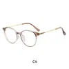 Nuevos Marcos de Gafas Redondos Ultraligeros en Stock con Bloqueo de Luz Azul, Adecuados para Lentes Graduados, Gafas No Graduadas Híbridas de Resina Dorada
