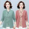 Nuevas Blusas de Primavera para Mamá, Camisas Elegantes, Conjuntos de Dos Piezas de Manga Larga para Mujeres de Mediana Edad y Mayores, Blusas de Primavera y Otoño para Mujeres de Mediana Edad y Mayores