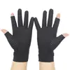 Guantes de Presión Negros de Fibra de Cobre sin Dedos Correas Deportivas para Fitness al Aire Libre Guantes de Ciclismo Antideslizantes de Silicona Venta al por Mayor
