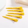Suministro directo de fábrica clip de pinza de tenedor único de 5.5cm color caramelo moda niños clip de pico de pato pintado a mano metal exquisito flequillo