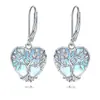 Pendientes Collar de Piedra Lunar Amazon Cross-Border Pendientes Europeos y Americanos de Lujo Ligero Gama Alta Corazón Árbol de la Vida para Mujeres