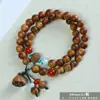 Pulsera de Material Antiguo de Ciprés de Acantilado Taihang Estilo Étnico Pulsera de Madera Juguete Escultura en Madera Cuentas Budistas Pulsera de Cuentas de Oración Wenwan Mayoreo