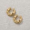 Brincos Circulares com Textura de Ouro 18K Transfronteiriços Europeus e Americanos Design de Luxo Leve Brincos Retrô de Alta Qualidade Brincos