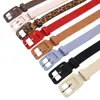 Cinturón de Hebilla Estilo Coreano Nuevo para Mujer Estilo Estudiante Tendencia de Moda Simple Versátil Decorativo Negro Cinturón para Pantalón Cinturón para Mujer