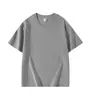 Camiseta de Algodón con Hombro Caído de Manga Corta con Cuello Redondo Color Sólido Ropa de Grupo Ropa de Clase para Hombres y Mujeres Viaje Diario