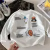 Camiseta de manga larga Bangcheng para niños 2026 nuevo modelo de otoño para niños y niñas, estampado divertido, camiseta básica holgada de cuello redondo, clase A
