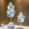 Decoraciones de Piso de Árbol de Globos Azules para Niños para Montaje de Fiesta de Cumpleaños de Bebé, Decoraciones de Mesa para Ambiente de Fiesta y Columnas de Pie