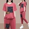 Traje de moda casual de verano para mujer, ropa nueva, estilo occidental, rejuvenecedor, talla grande, estilo callejero popular, estilo coreano, ropa deportiva holgada, traje de dos piezas