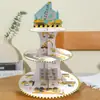 Prato de Papel com Tema de Escavadeira Amarela Transfronteiriça, Copo de Papel, Guardanapo, Toalha de Mesa, Conjunto de Adereços para Decoração de Festa