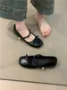 Zapatos Mary Jane de Hada Suave 2025 Nuevos Franceses Dulces Menta Azul Moño Aumentadores de Altura Zapatos de Noche