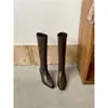 Botas largas para mujer, de caña alta, con suela gruesa, otoño/invierno 2026, estilo británico, puntera cuadrada, tacón grueso, nuevas botas de jinete