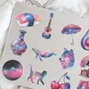 50 Paquetes de Pegatinas de Cielo Estrellado de Dibujos Animados, Impermeables y Transparentes, Decoración para Cuaderno de Mascotas, Guitarra, Cuaderno, Venta al por Mayor Transfronteriza