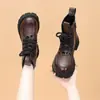 2026 Novas Botas Curtas de Inverno Outono Estilo Britânico Sola Grossa Confortáveis Modernas Versáteis Quentes Antiderrapantes Fazem os Pés Parecerem Menores Botas de Couro Femininas