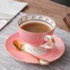 Juego de Taza y Platillo de Café Cerámica Lujo Ligero Porcelana Fina Taza para Té de Flores Plato Estilo Nórdico Británico Lujo Fresco Taza para Té Negro de la Tarde