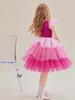 Fantasia de Folha Vestido Novo Vestido de Performance Infantil Vestido Tutu Rosa Gradiente Lantejoulas Vestido de Princesa Bolo
