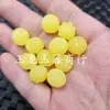 Cuentas flotantes fluorescentes de cera de abeja para agua salada, cuentas sueltas de calabaza, cuentas de cera de abeja de color amarillo claro artificial, accesorios de pulsera y collar de calabaza de bendición, cuentas