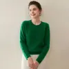 Suéter Nuevo de Cachemira Pura Otoño e Invierno Patrón Retorcido para Mujer Cuello Redondo Engrosado Suéter Pulóver Cálido Suave Tejido tipo cera Camisa de Base