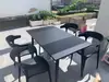 Combinación de Mesa y Sillas para Exteriores Tienda de Té con Leche Negra Mesa para Exteriores Patio de Ocio al Aire Libre Balcón de Plástico para Exteriores Impermeable y Protección Solar