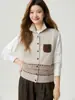 Chaleco de punto jacquard 100% cachemira, patrón Fair Isle de otoño/invierno para mujer, sin mangas, cárdigan de frente abierto, chaleco cálido