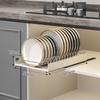 Escurridor de Platos Extraíble de Cocina Personalizable, Caja de Almacenamiento Tipo Cajón en el Gabinete, Cesto Extraíble para Fregadero