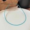 Cadena de clavícula de topacio natural hermosa de 2 mm collar de cuentas para bebé moda nicho apilado para mujer