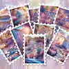 36 Piezas de Pegatinas de Sellos de Cabaña Morado Rosa Soñadoras con Paisajes Atmosféricos para Diario DIY y Decoración de Tarjetas, Venta al por Mayor Transfronteriza