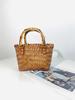 Bolso Tejido Hecho a Mano de Gran Capacidad, Bolso Cesta de Bambú Vintage, Bolso Tejido Versátil de Moda para Vacaciones en la Playa