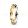 Anillo de acero de tungsteno de 4 mm de color dorado y plateado de doble cara para hombres y mujeres, tamaño hermoso, en stock, una generación de anillos de acero de tungsteno.