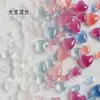 Nueva joyería con forma de corazón para decoración de uñas, sensible a la luz, cambia de color, Love, transparente como el hielo, corazón de melocotón, diamante plano, decoración de pegatina de uña de resina, venta al por mayor