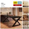 Mesa de comedor estilo mediados de siglo, madera maciza, diseñada para eliminar la necesidad de una sala de estar separada, una mesa larga grande e integrada que también puede servir como escritorio o banco de trabajo, un nuevo modelo para uso doméstico