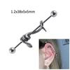 Uma Variedade de Brincos Halteres de Aço Inoxidável em Forma de Cobra, Brincos de Cobra de Disco com Boca Aberta, Cobra Curva Barra Reta Brincos Piercing Duplo na Orelha