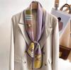 Bufanda Pequeña Larga Estrecha de Seda Fina Corea del Sur Bufanda Decorativa Otoño e Invierno Moda Cinta Combinación para Mujer Bufanda de Moda Elegante
