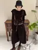 Popular camiseta de manga larga de terciopelo con volantes de diseño coreano para mujer, nueva para otoño de 2026, camiseta básica holgada y favorecedora con volantes