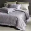 Conjunto de cama jacquard em relevo 100% algodão, estilo moderno de luxo leve, ultrassuave e amigo da pele, conjunto de quatro peças de algodão de fibra longa pura, Roman Manor