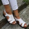 Sandalias de Plataforma con Cuña de Talla Grande Transfronterizas para Mujer Verano Europeo Americano Nuevo Velcro Boca de Pez Casual Sandalias para Mujer Estación Independiente