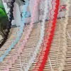Fita Elástica de Seda de Peixe Colorida Elástica de 1,5cm Acessórios para Vestuário Fita Ondulada Renda Decorativa Material de Gola