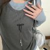 Novo Estilo Chinês Retrô Estilo Étnico Pingente Longo Colar Feminino Nicho Versátil Empilhável Acessórios Tendência Moda Coreana