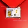 Adesivo para Celular Shuibei Gold Ouro Puro 999 Sorte e Fortuna Cartão Dourado 2Mg Adesivo para Geladeira com Adesivo Atacado