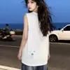 Chaleco Deportivo Simple Estilo Coreano Copo de Nieve Camiseta de Algodón Puro para Hombres y Mujeres Verano Moderno Estampado de Letras Sin Mangas Tops para Parejas